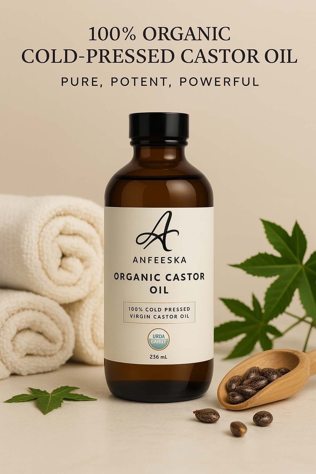 Anfeeska Organic Castor Oil 236ml